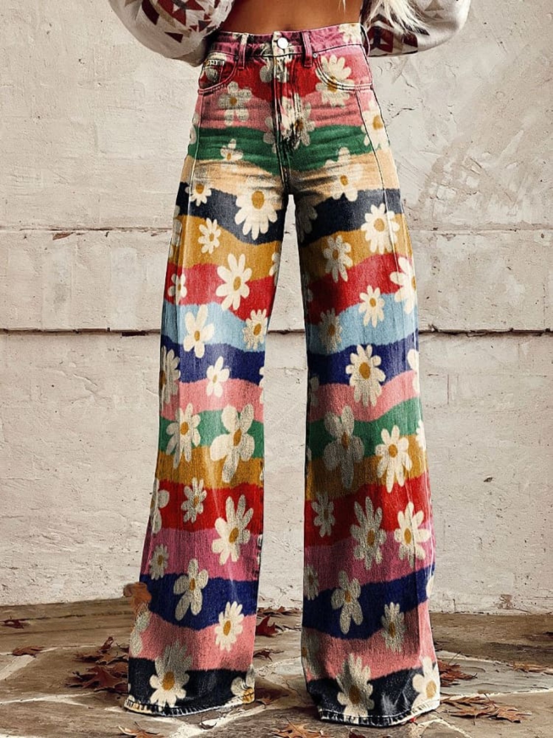 LÉON | Retro Floral Trousers Elegant and Comfortable