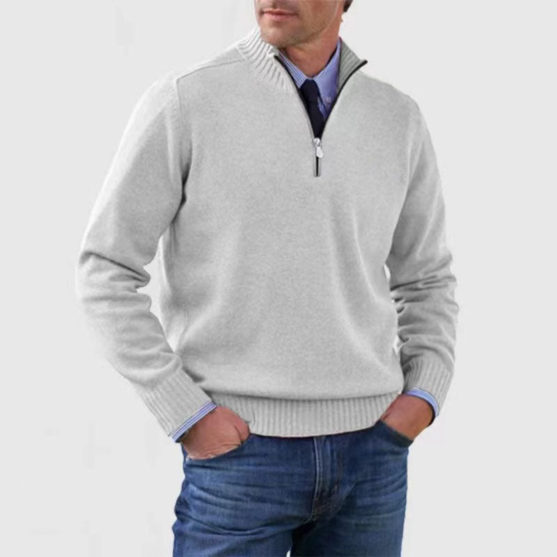 STIJN | Knitted Men's Jumper with Zip for Refined Warmth and Timeless Class
