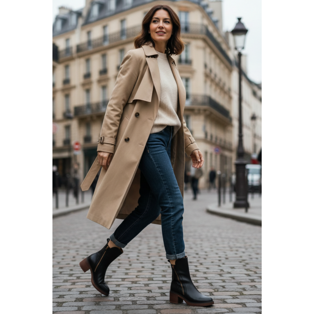 VALORINE™ | Black Heeled Boots for Comfort and Style