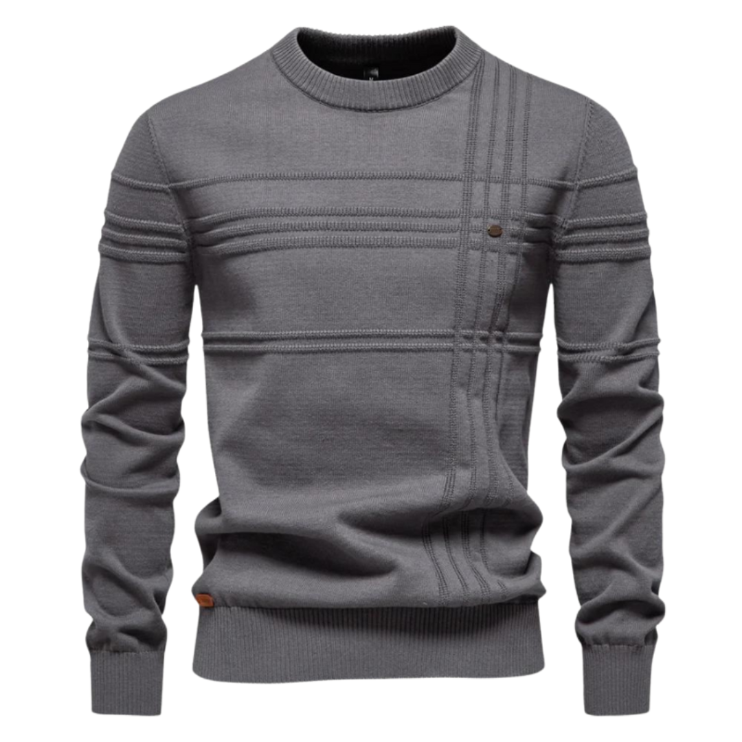Bryson | Cotton Men's Sweater with Stripe Design