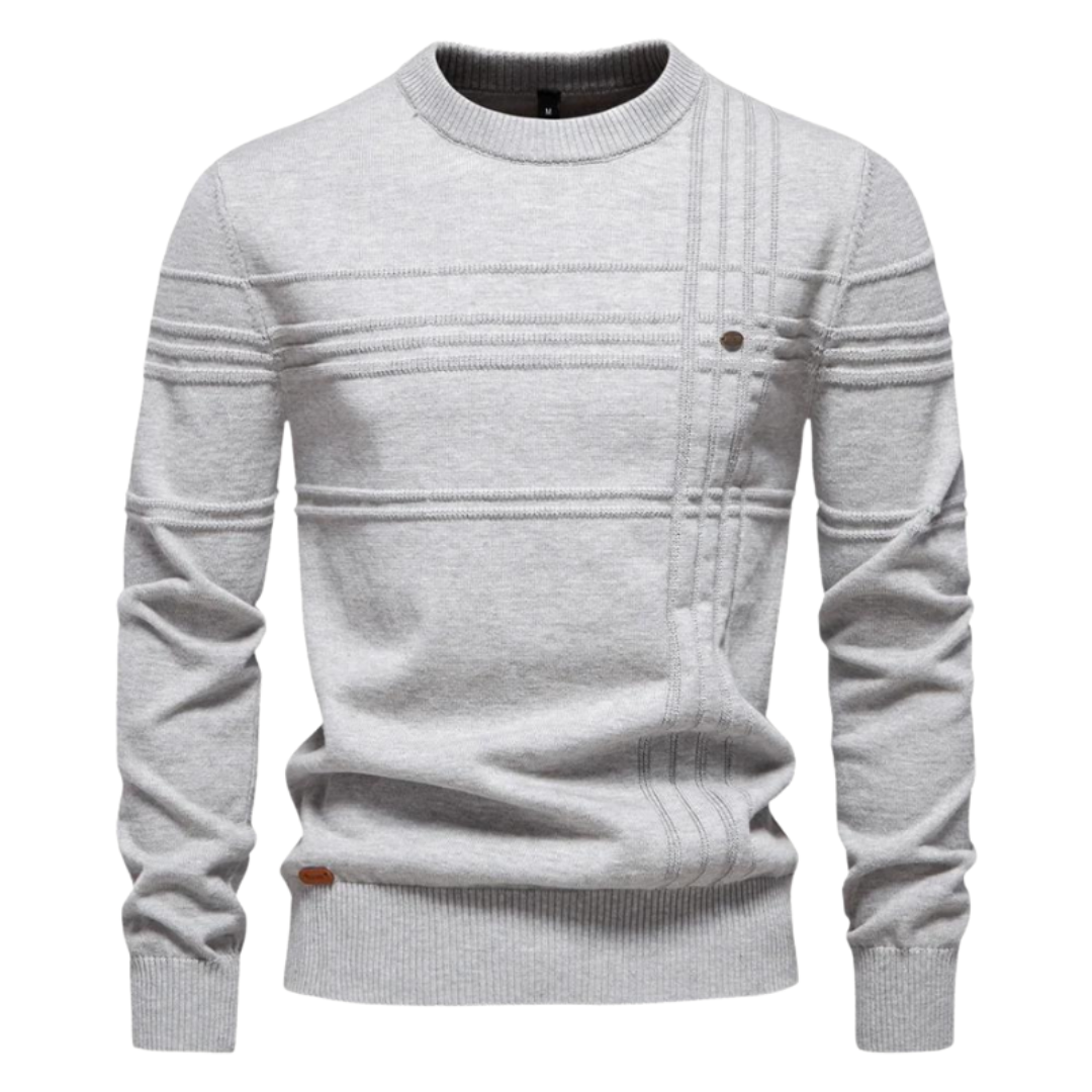 Bryson | Cotton Men's Sweater with Stripe Design