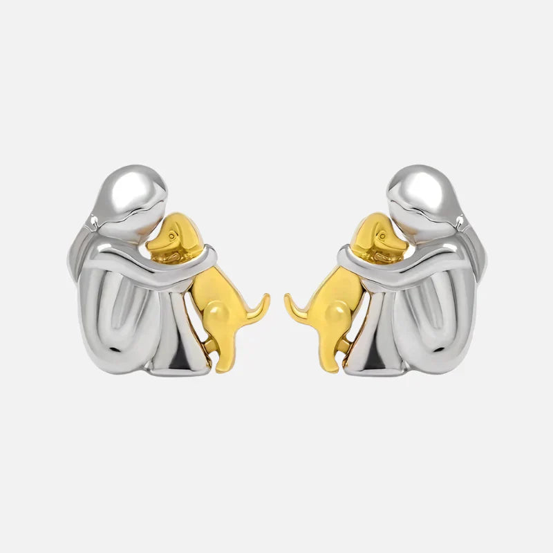 Bicolour Hugg Earrings in Silver and Gold