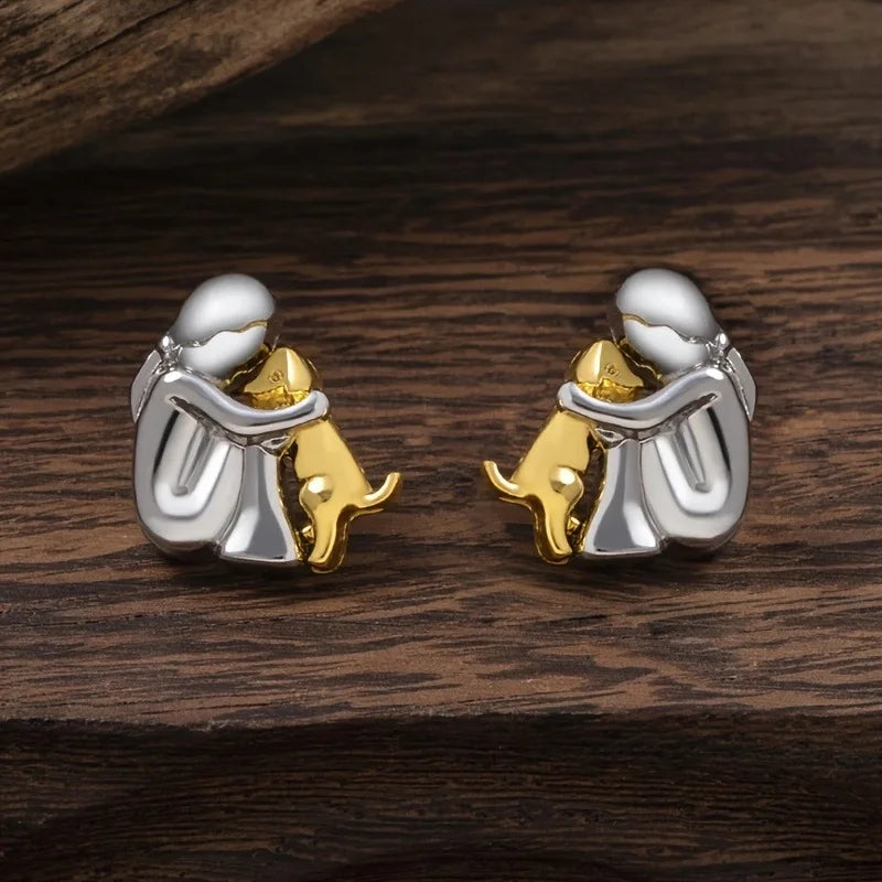 Bicolour Hugg Earrings in Silver and Gold