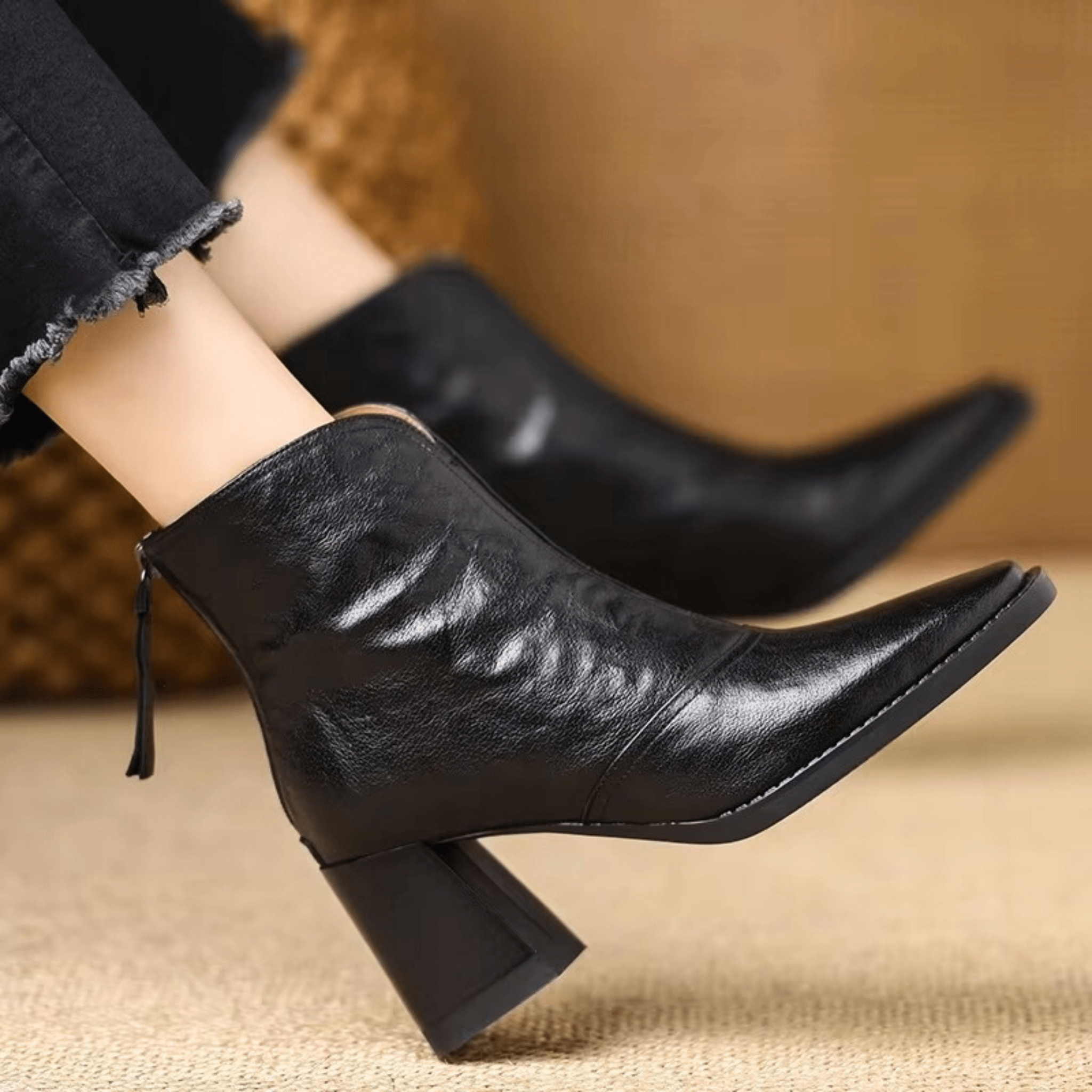 Claudia | Luxe Ankle Boots with Mid-Height Heel