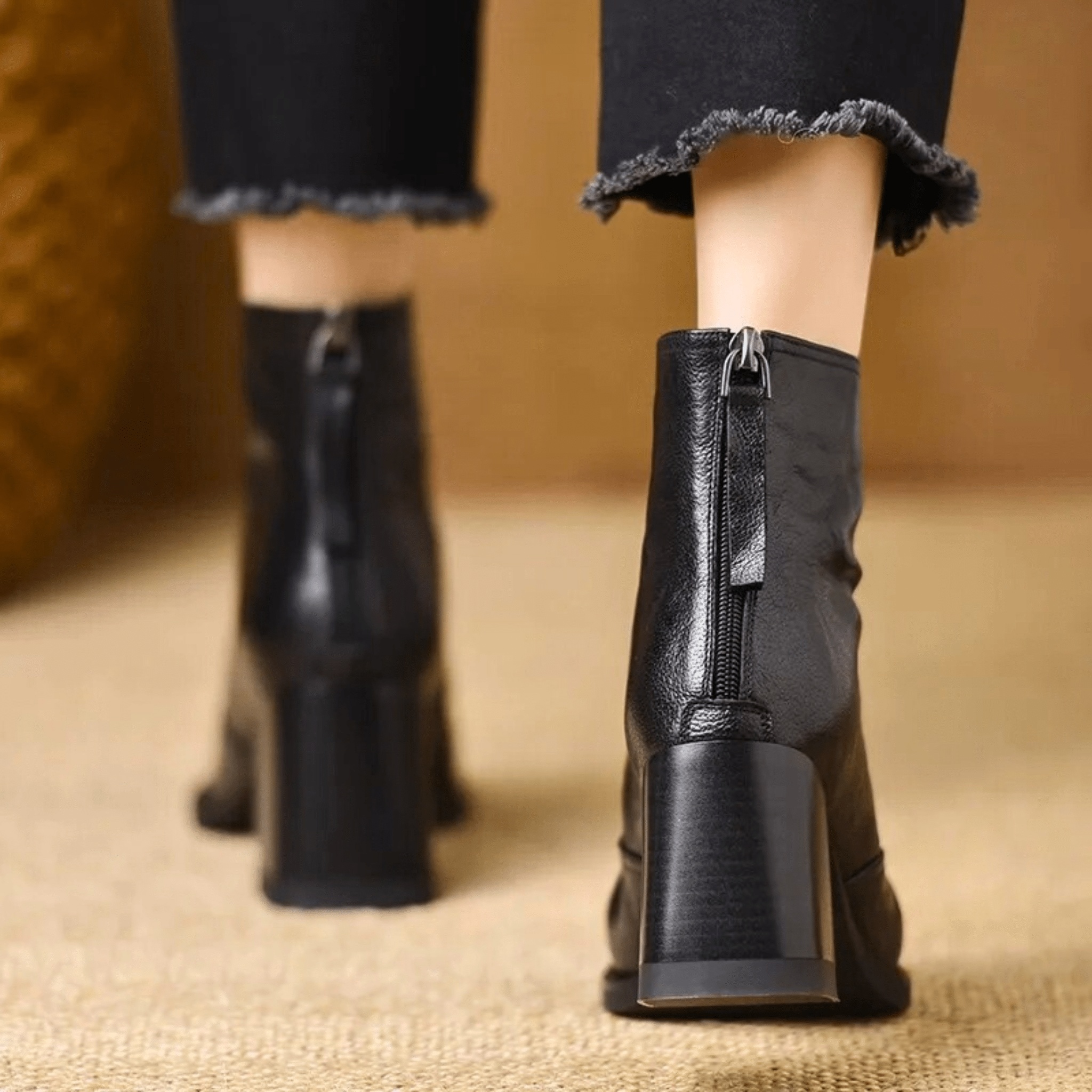 Claudia | Luxe Ankle Boots with Mid-Height Heel