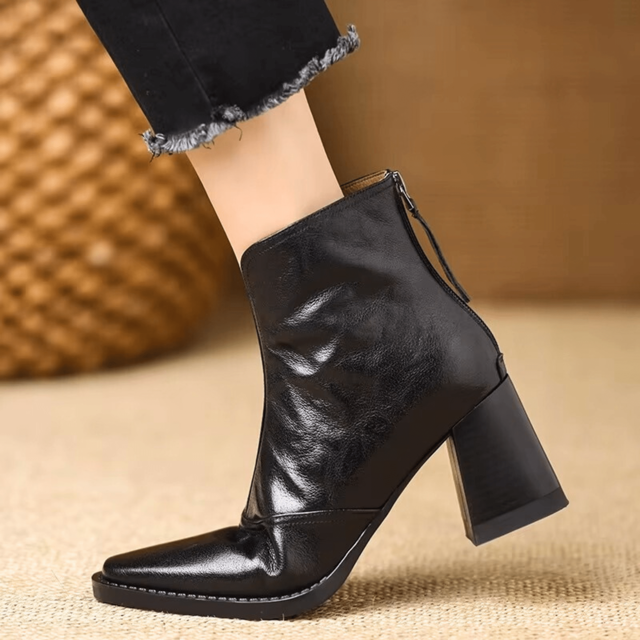 Claudia | Luxe Ankle Boots with Mid-Height Heel
