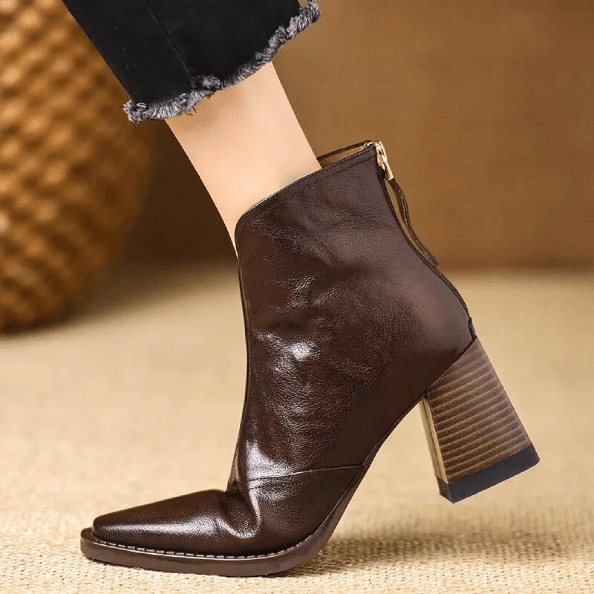 Claudia | Luxe Ankle Boots with Mid-Height Heel
