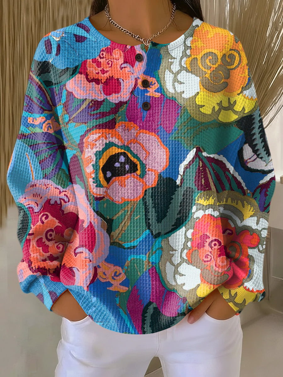 Ida | Jumper with Large Colourful Flowers