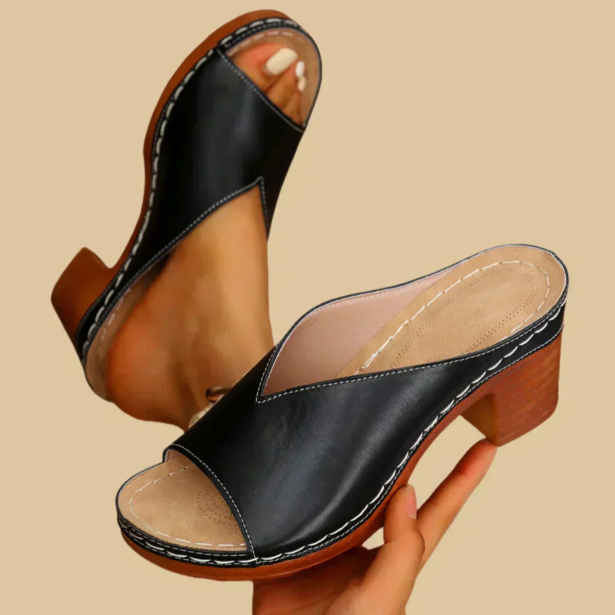 GABRIELLA | Orthopaedic Sandals with Wide Heel Elegant and Comfortable for Every Day