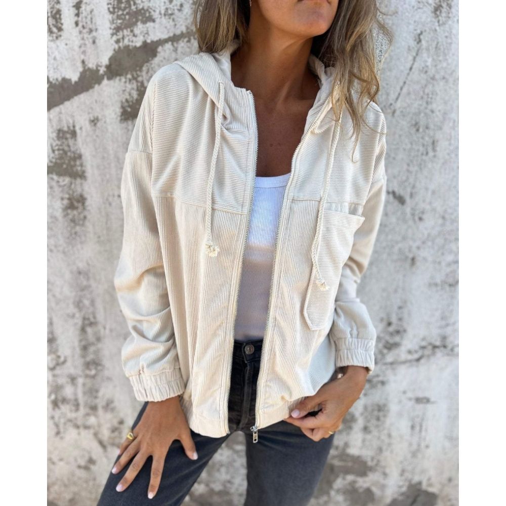 Ella™ | Corduroy hooded jacket with zip