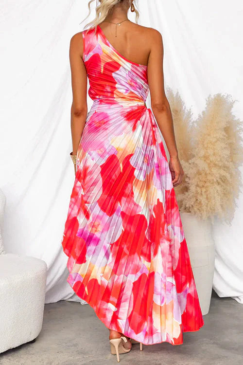 ASYMETRISCHE MAXI JURK MET PATROON
