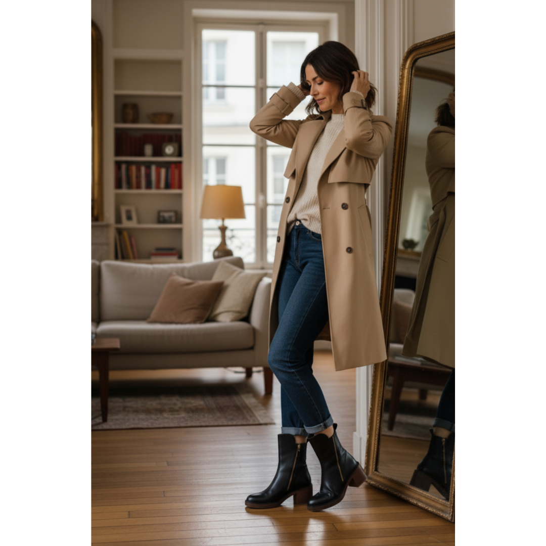 VALORINE™ | Black Heeled Boots for Comfort and Style