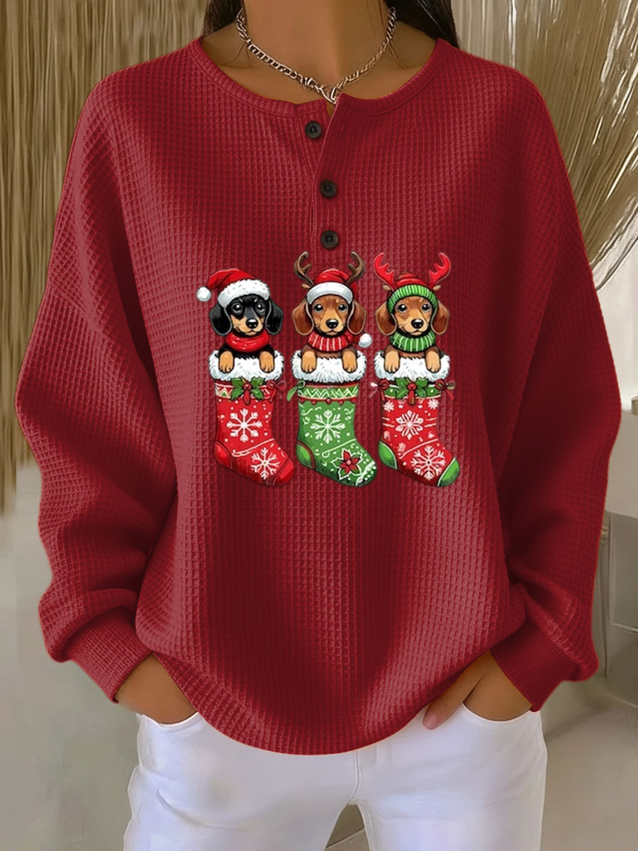 Grethe | Vintage Christmas Jumper with Dog Motif