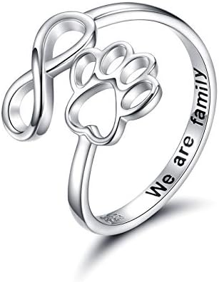 Crafted Ring with Paw and Heart