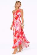 ASYMETRISCHE MAXI JURK MET PATROON