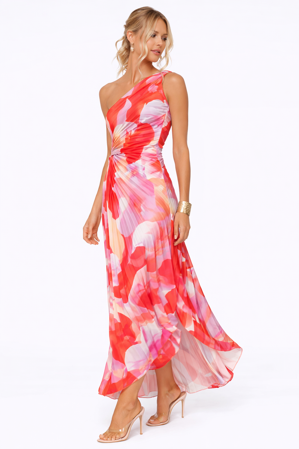 ASYMETRISCHE MAXI JURK MET PATROON