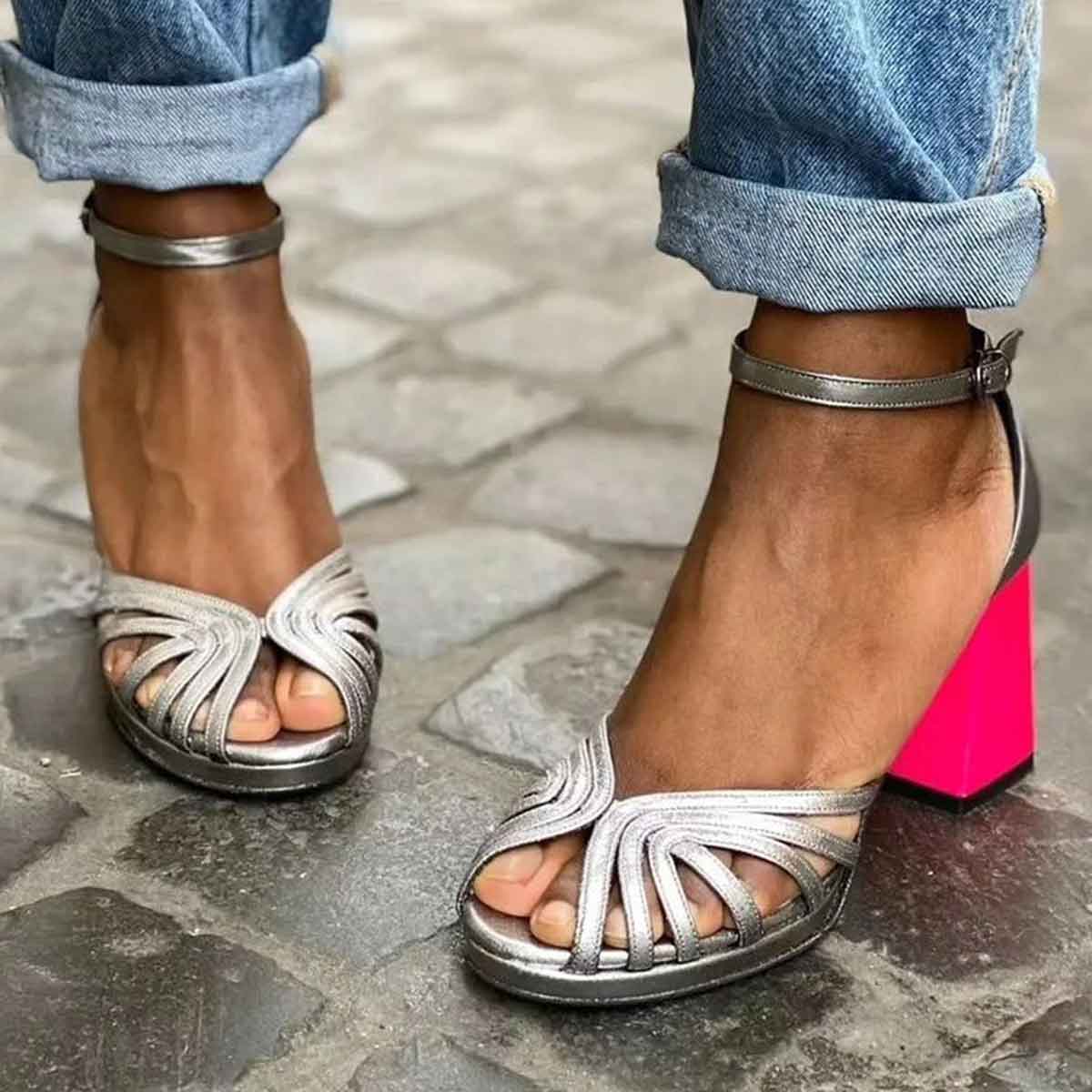 Marcella™ | Sandals with Shiny Heel