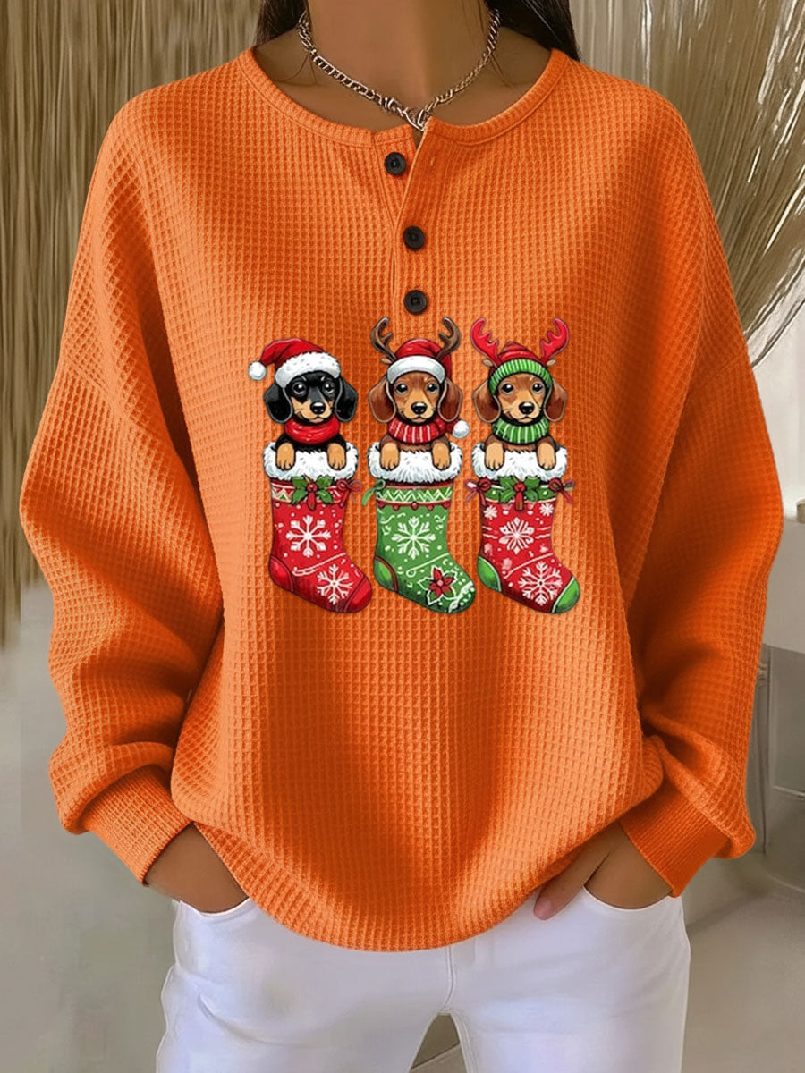 Grethe | Vintage Christmas Jumper with Dog Motif