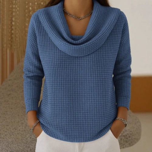 AMBER™ | Elegant Jumper with Warm Comfort and Flowing Waterfall Neckline for Every Day
