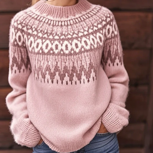 Livia – Soft winter jumper with a refined shoulder pattern