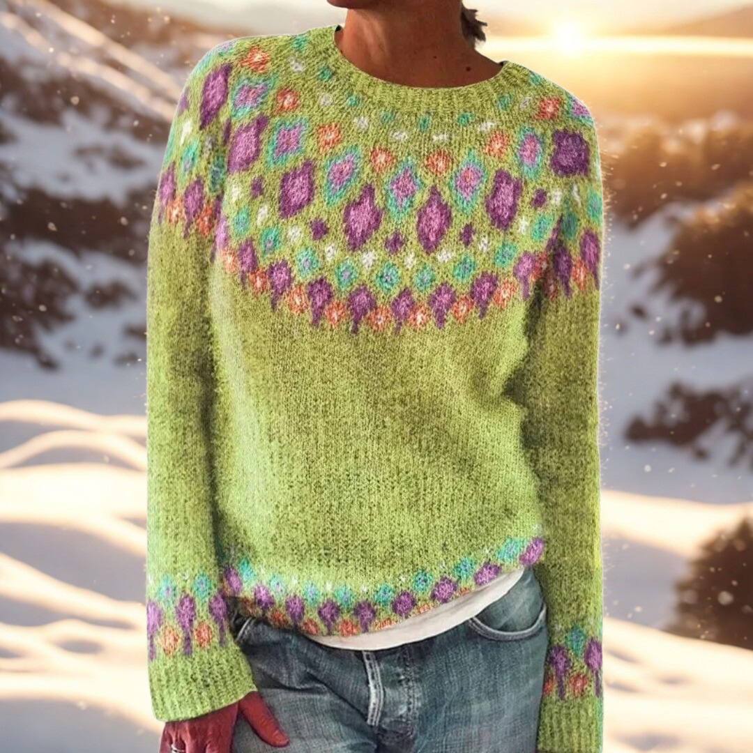 Matilda – Comfortable knitted jumper with Fair Isle detail