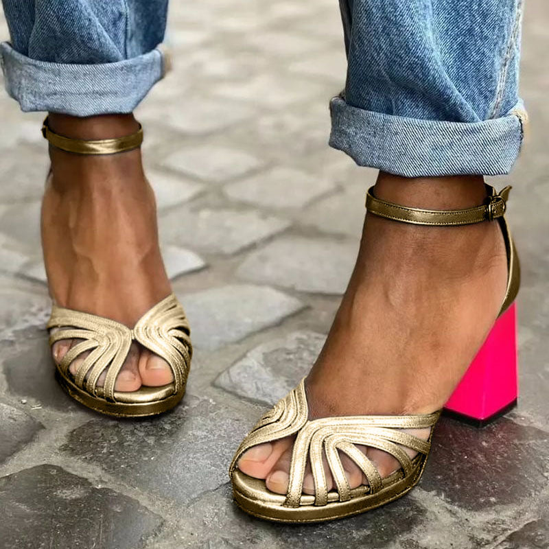 Allegra™ | Classic Sandals with Gold Strap