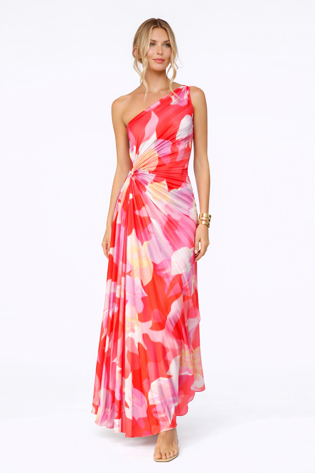 ASYMETRISCHE MAXI JURK MET PATROON