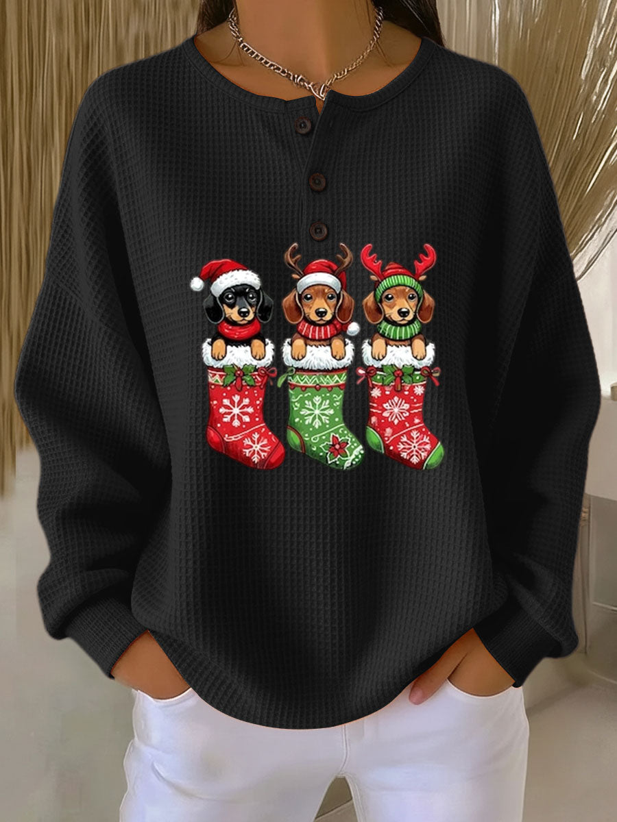 Grethe | Vintage Christmas Jumper with Dog Motif