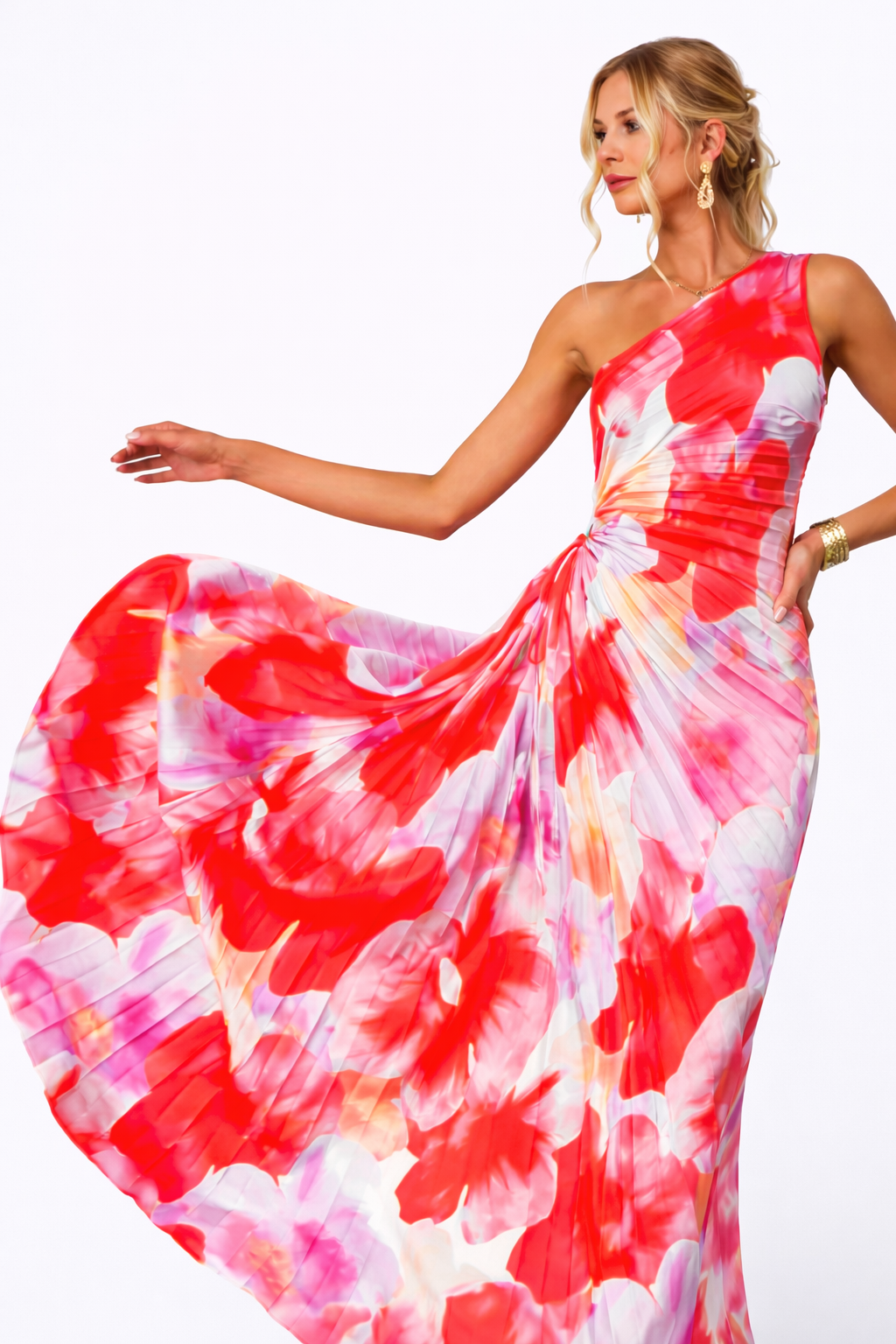 ASYMETRISCHE MAXI JURK MET PATROON