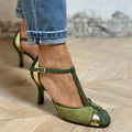 Alessia™ | Patchwork Court Shoe with Strap