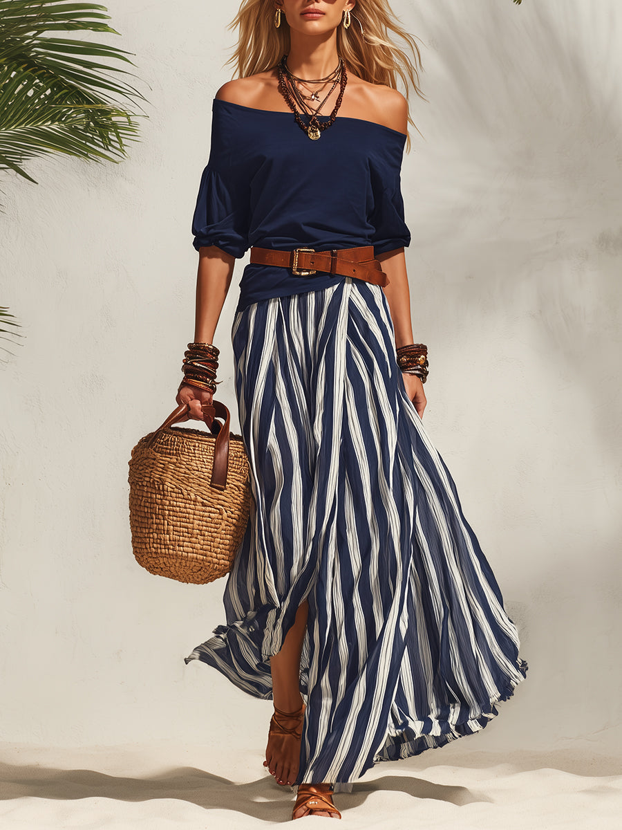 Compleet Top en Rok Off-Shoulder