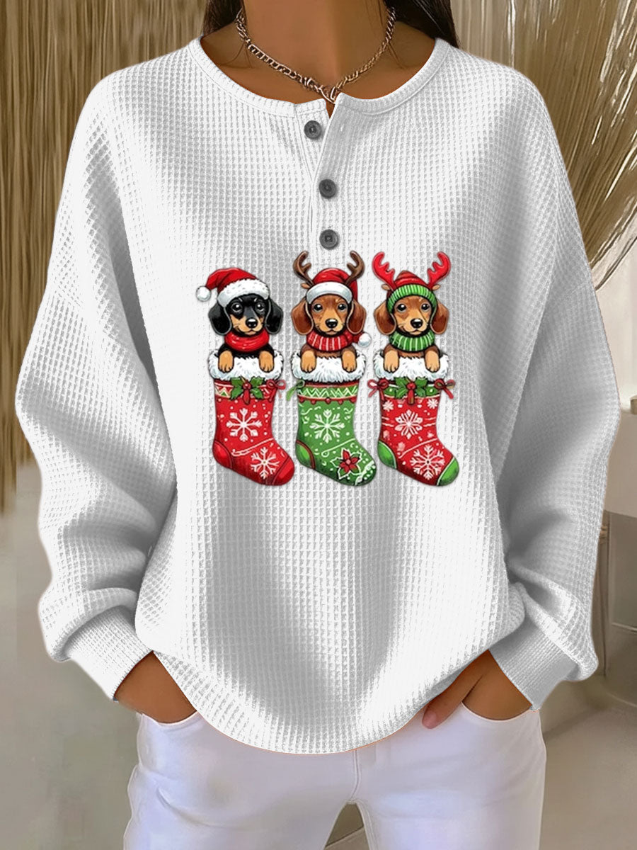 Grethe | Vintage Christmas Jumper with Dog Motif