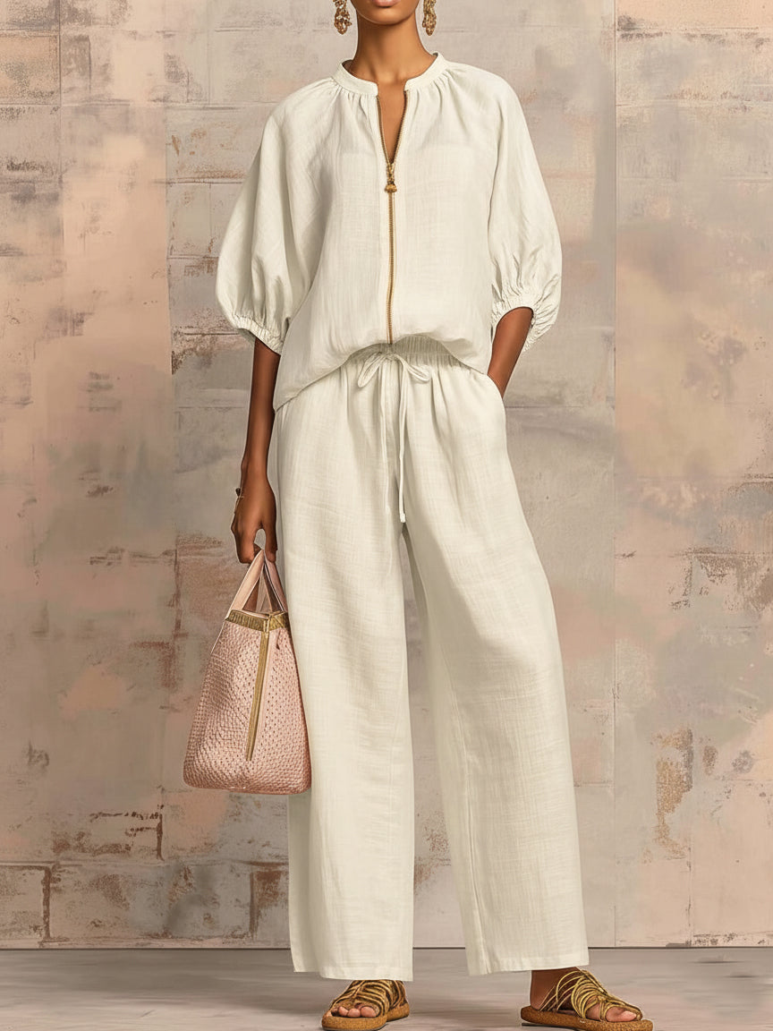 Enrichetta™ – Casual Chic Set met Blouse en Broek