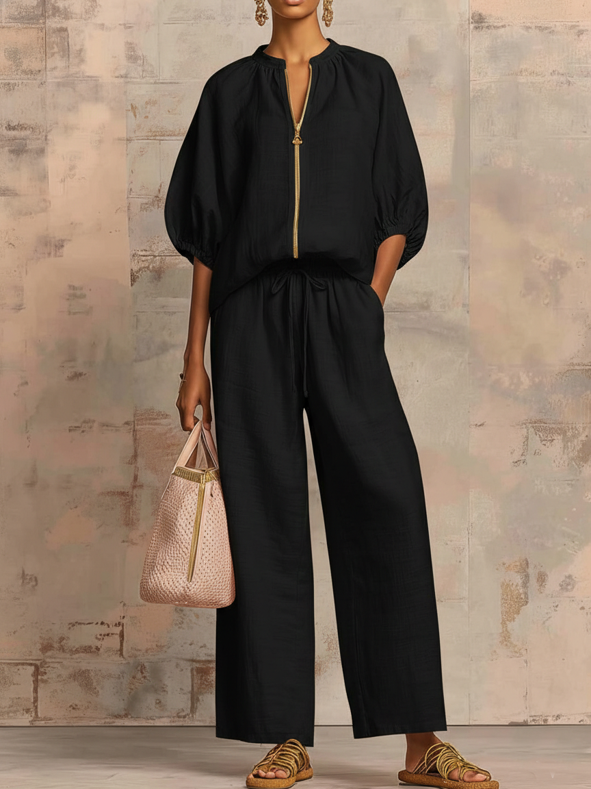 Enrichetta™ – Casual Chic Set met Blouse en Broek