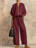 Enrichetta™ – Casual Chic Set met Blouse en Broek