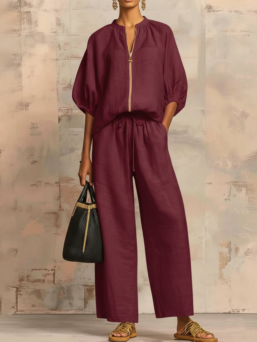 Enrichetta™ – Casual Chic Set met Blouse en Broek