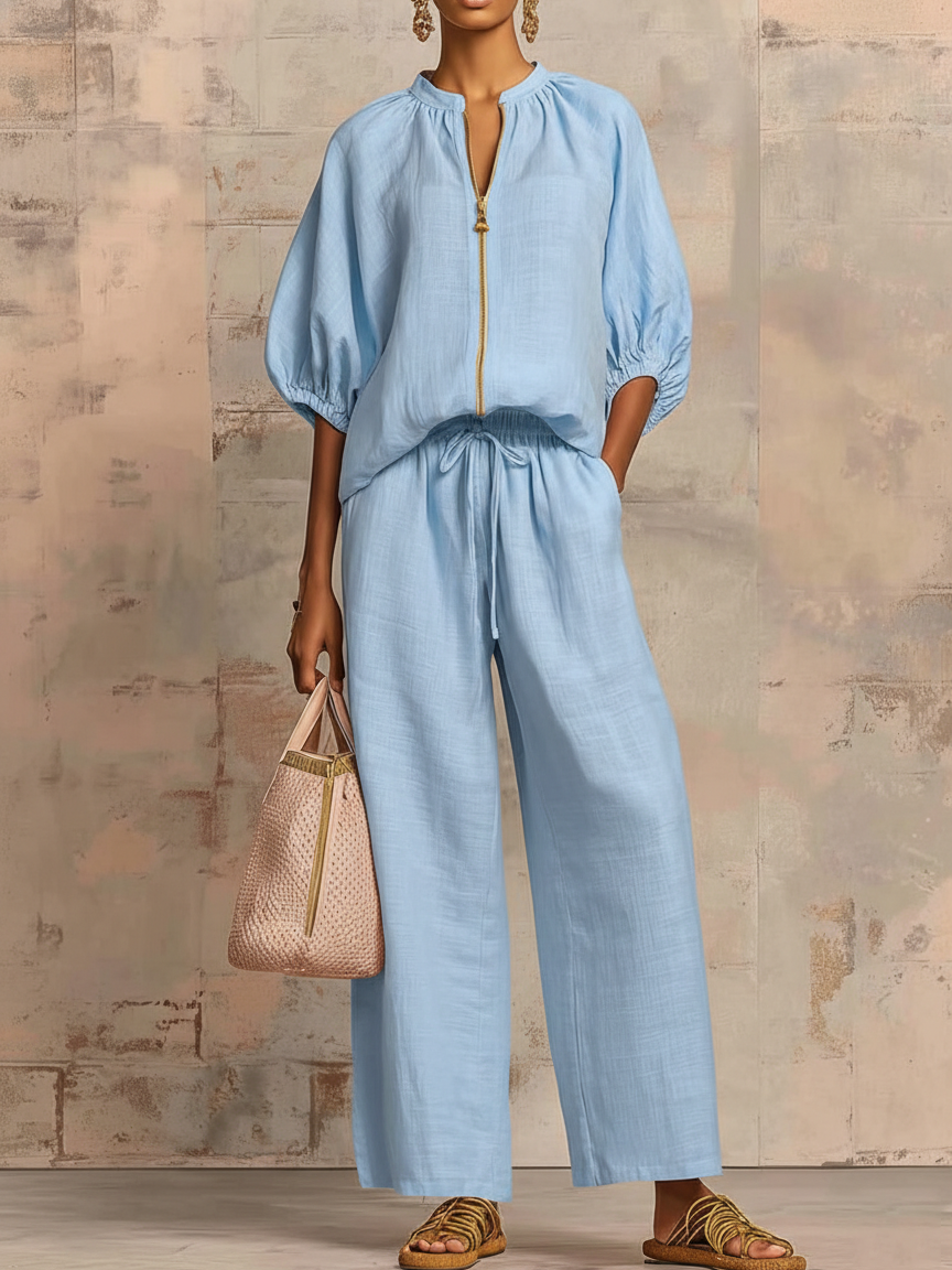 Enrichetta™ – Casual Chic Set met Blouse en Broek