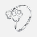 Crafted Ring with Paw and Heart