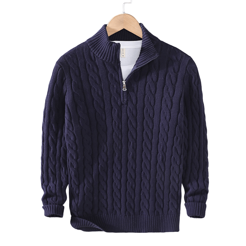 TAEBAEK | Ribbed Jumper with Zip and Unique Design