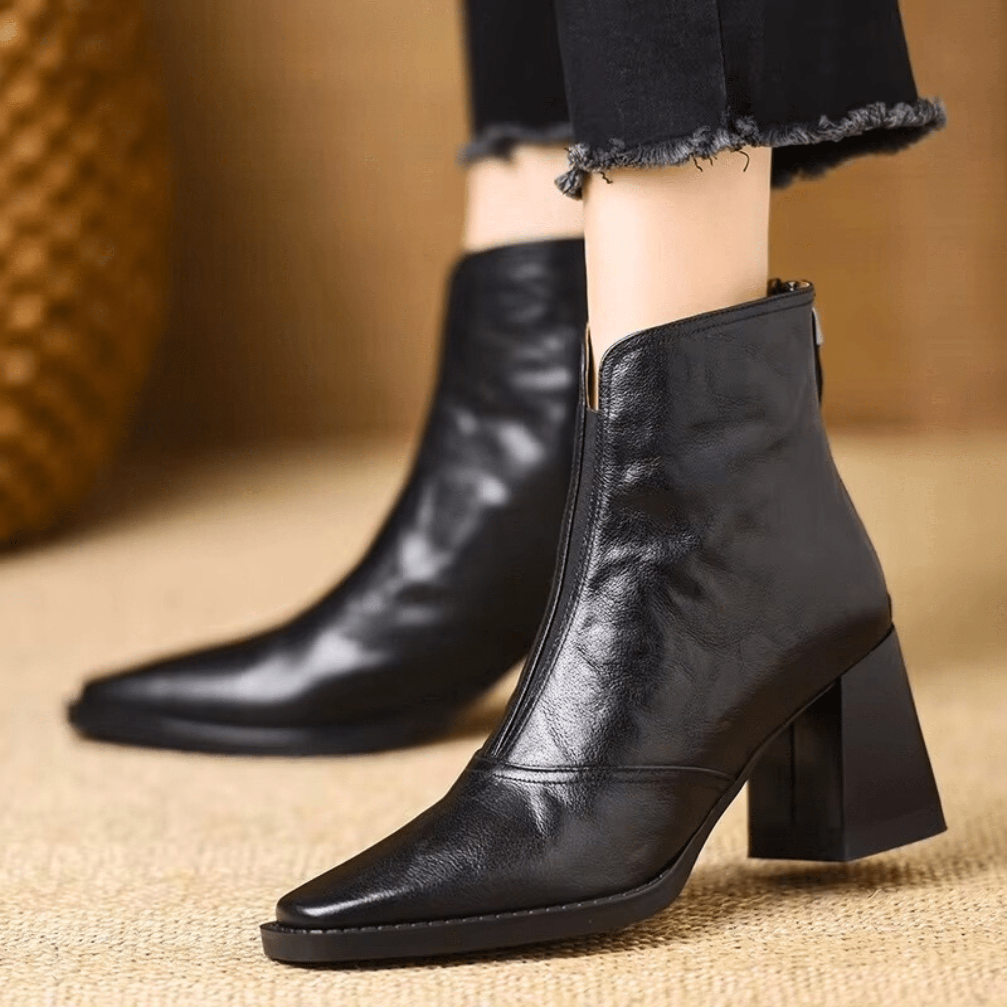 Claudia | Luxe Ankle Boots with Mid-Height Heel
