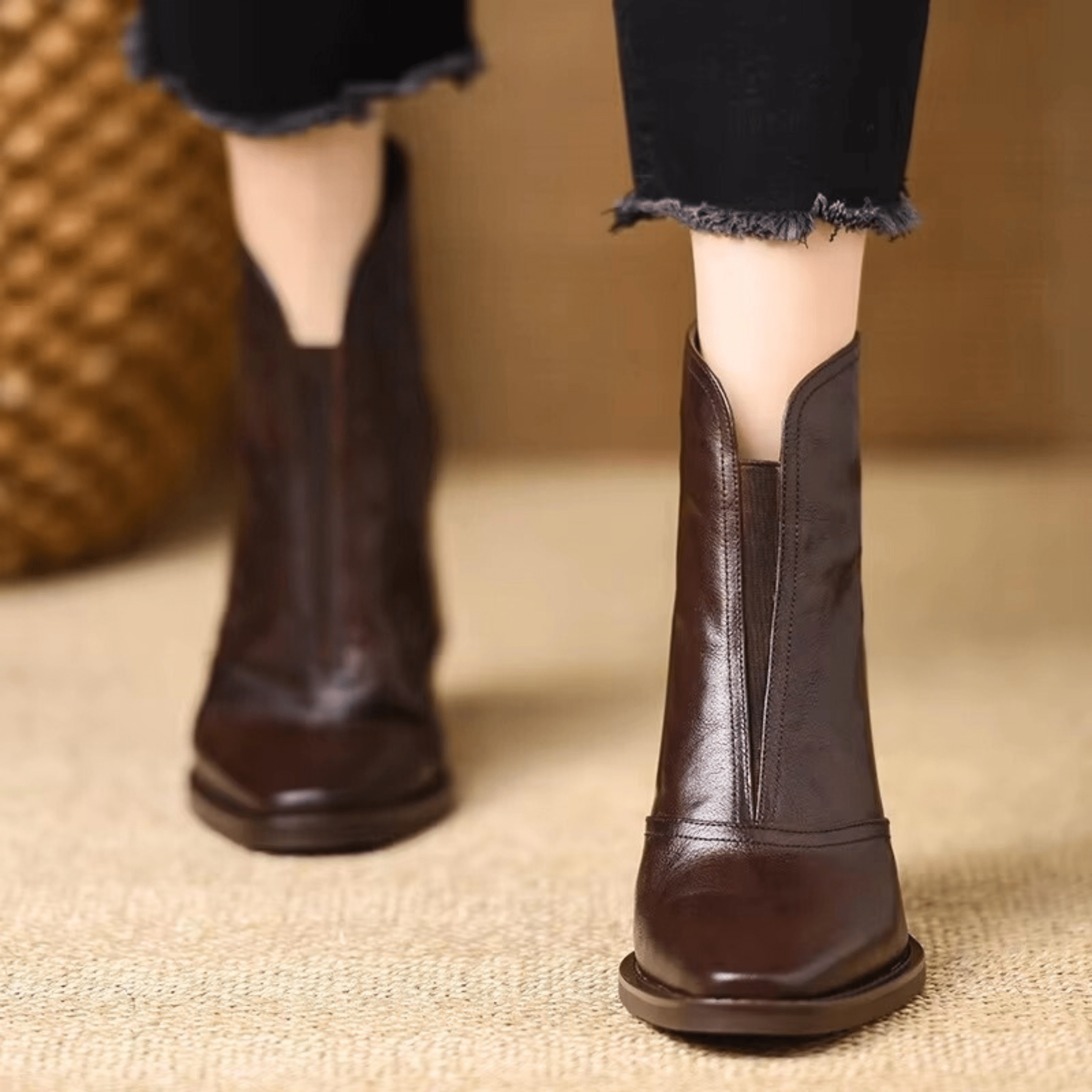Claudia | Luxe Ankle Boots with Mid-Height Heel