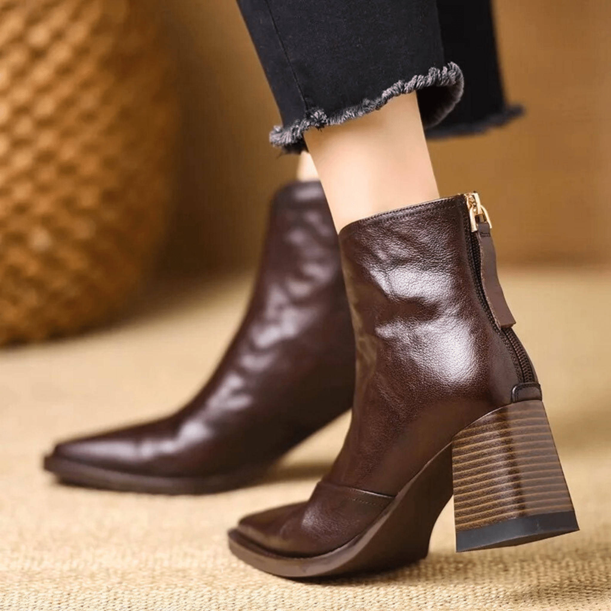 Claudia | Luxe Ankle Boots with Mid-Height Heel