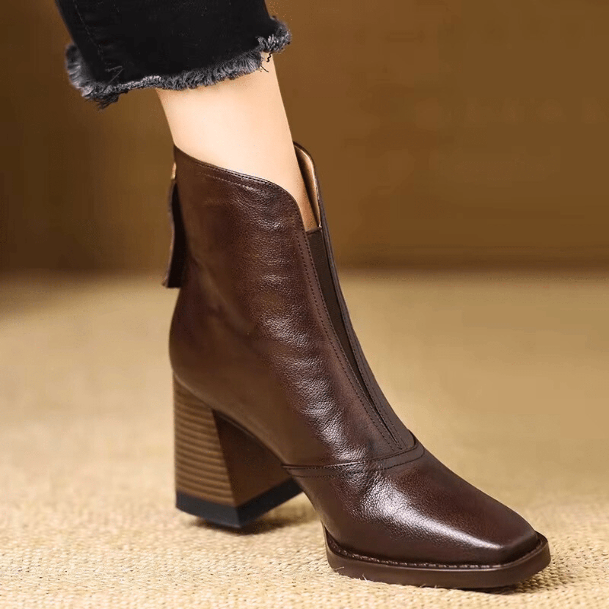 Claudia | Luxe Ankle Boots with Mid-Height Heel